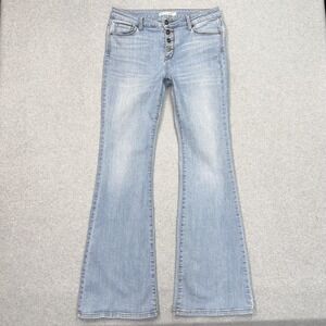 Melrose And Market Jeans Womens 32x34 Light Wash Flared High Rise Button Fly